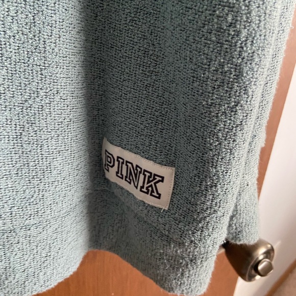 Victoria’s Secret PINK Blue Terry Soft Oversized Mock Neck Sweatshirt - Picture 4 of 5